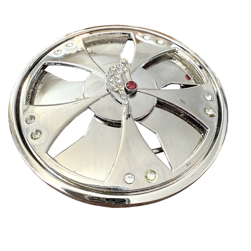 Vintage Basketball Spinner Belt Buckle Silver Tone Chrome Y2K